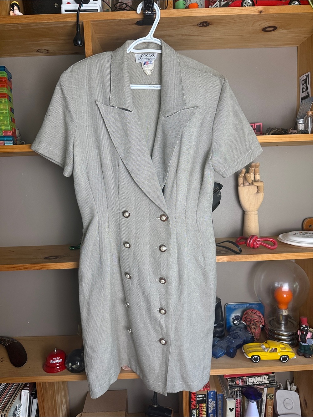 Vintage Dress midi Double Breasted Button Up